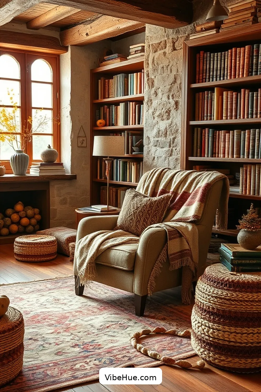 21 Ways to Create a Rustic Fall Library Style 16 Layer Blankets and Throws for 21 Ways to Create a Rustic Fall Library Style