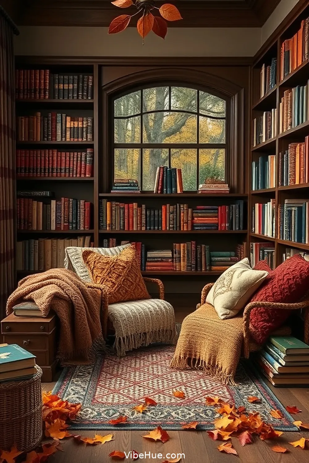 21 Ways to Create a Rustic Fall Library Style 4 Use Cozy Textiles and Fabrics for 21 Ways to Create a Rustic Fall Library Style