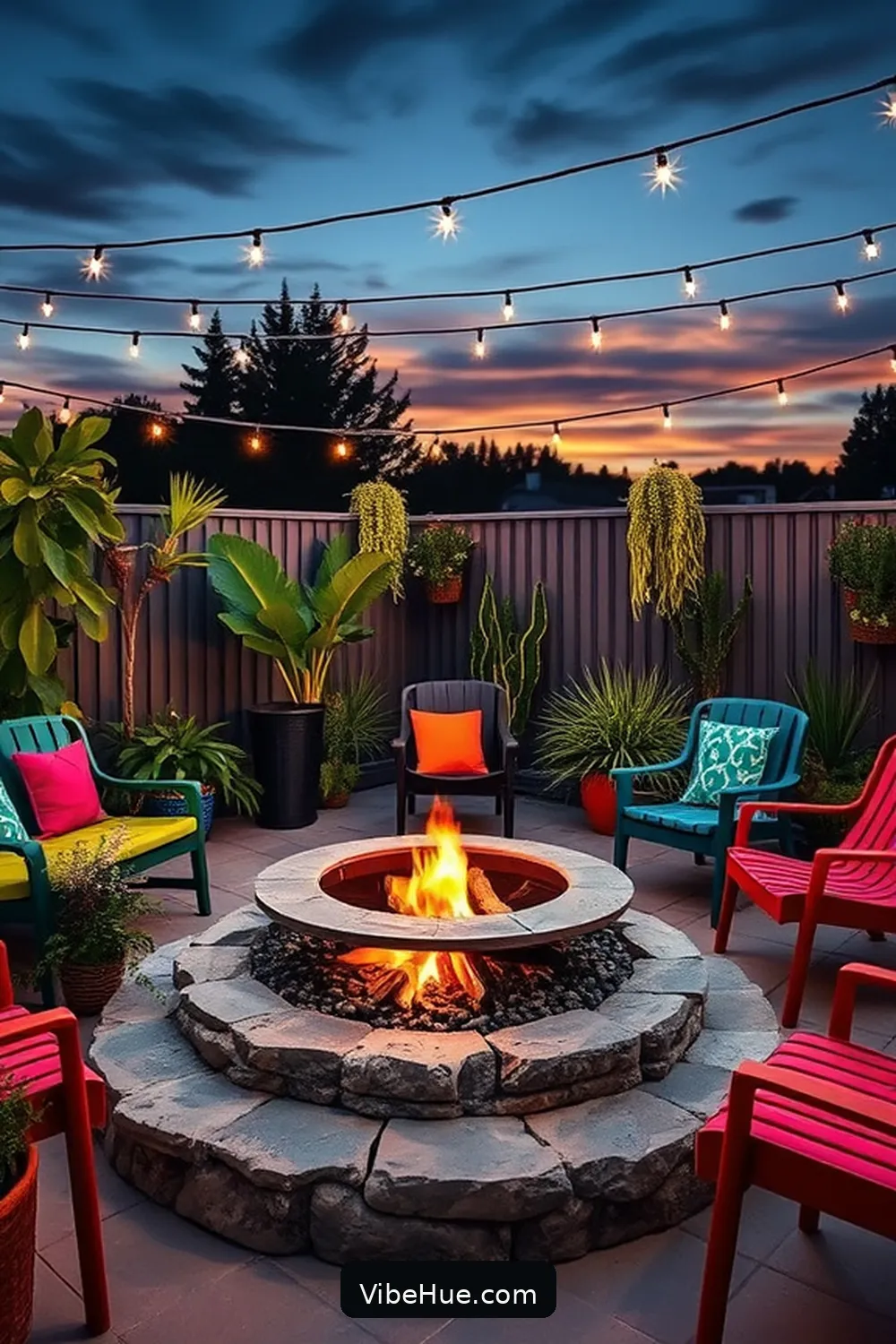 Add a Statement Fire Pit for 21 Ways to Create a Spring Outdoor Patio in Mid-Century Modern Style