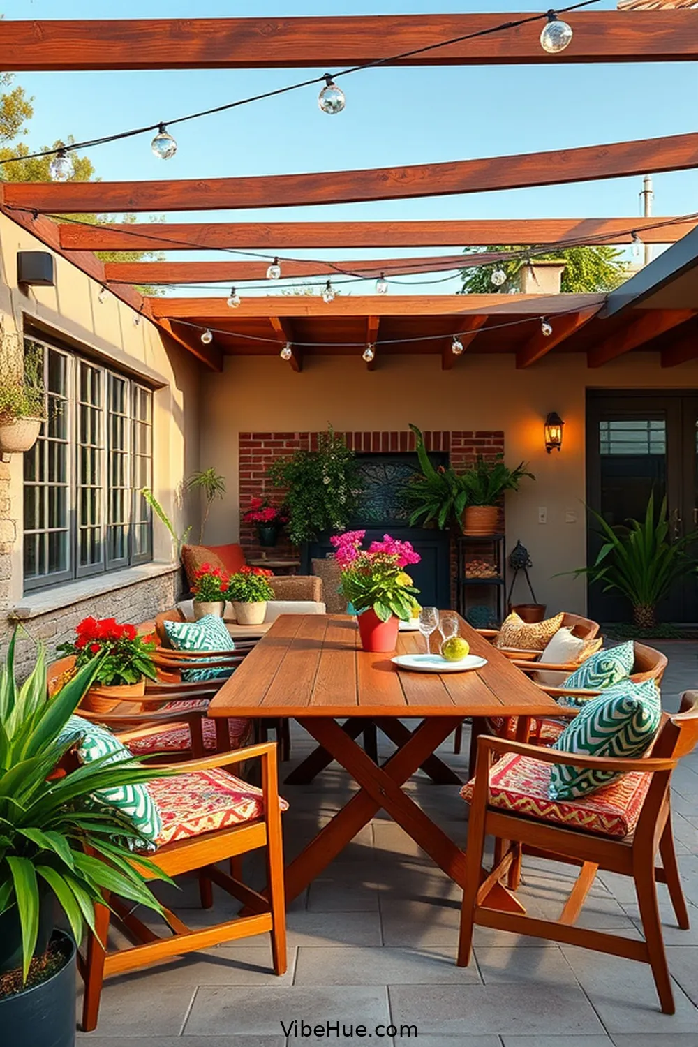 Create a Dining Area for 21 Ways to Create a Spring Outdoor Patio in Mid-Century Modern Style