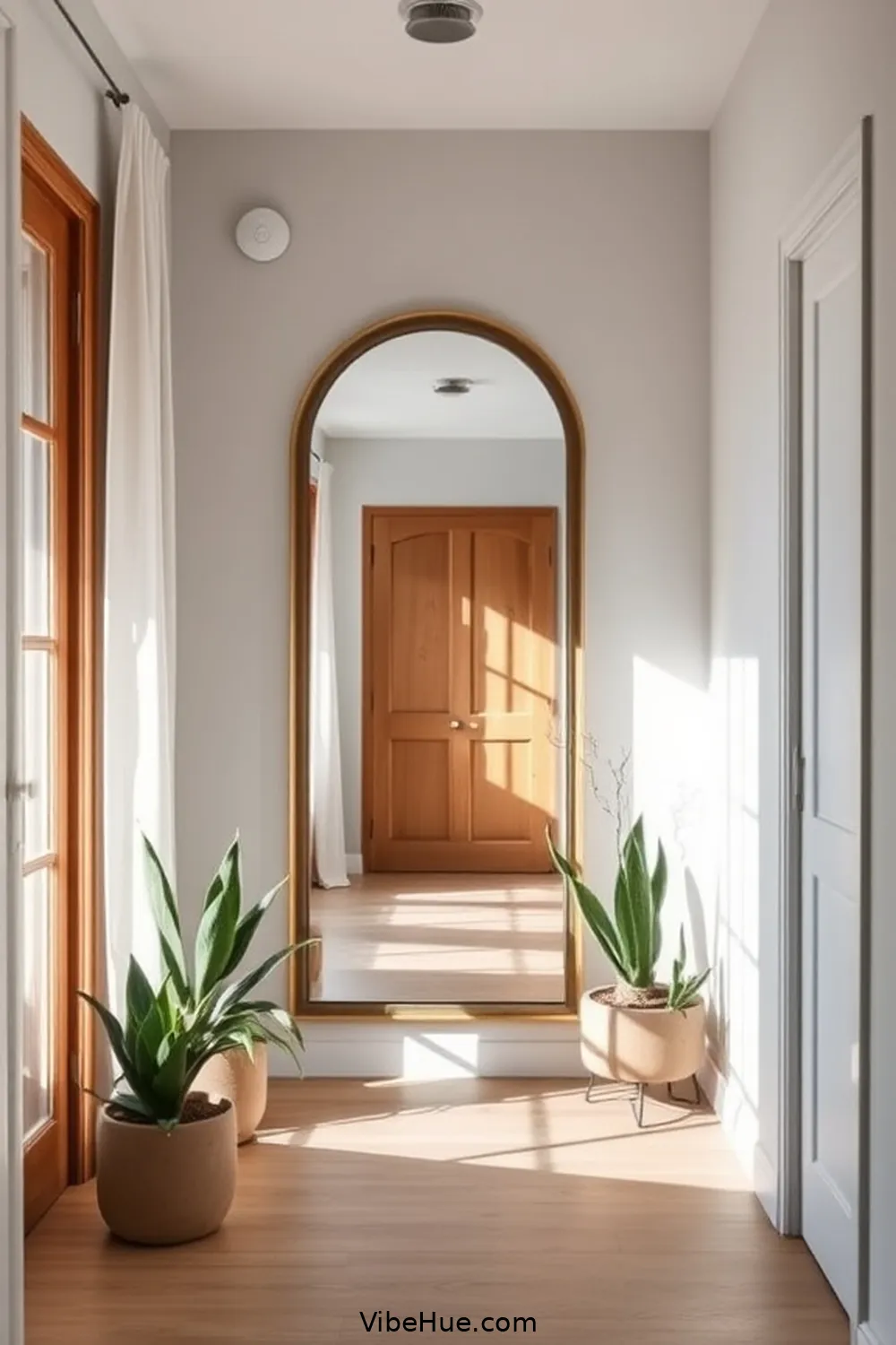 21 Ways to Create a Summer Hallway in Scandinavian Style 10 Add a Statement Mirror for 21 Ways to Create a Summer Hallway in Scandinavian Style