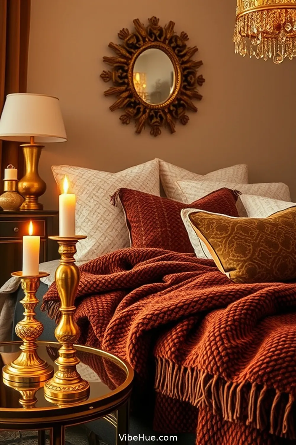 Introduce Warm Metallic Accents for 21 Ways to Create a Traditional Style Winter Bedroom