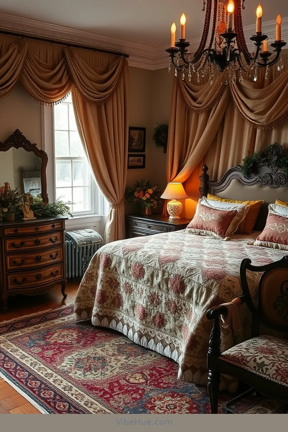 Utilize Vintage Décor Pieces for 21 Ways to Create a Traditional Style Winter Bedroom
