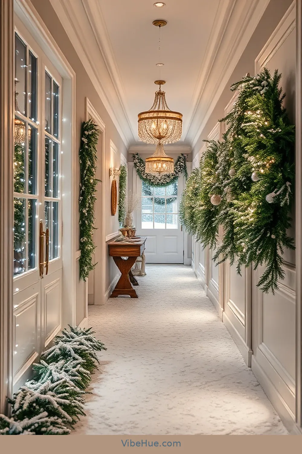 Create a Winter Wonderland With Faux Snow for 22 Contemporary Holiday Hallway Ideas for Your Home Style