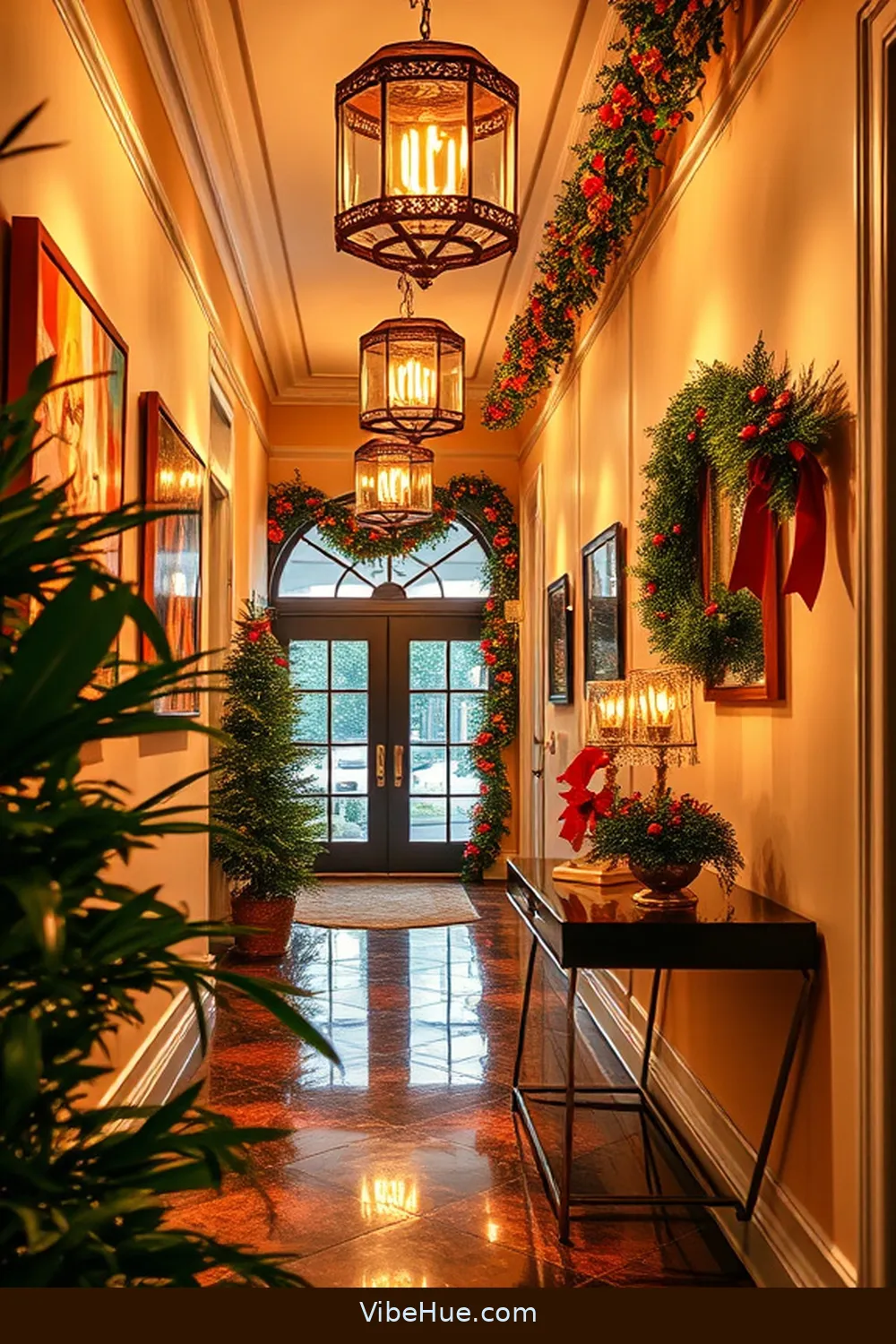 Decorate With Holiday-Inspired Artwork for 22 Contemporary Holiday Hallway Ideas for Your Home Style