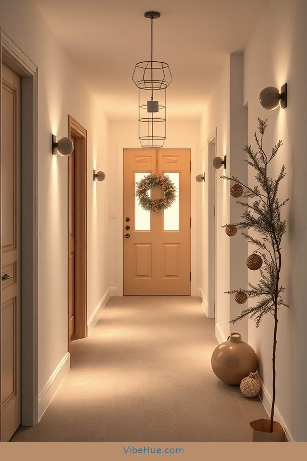 Embrace Minimalist Decor With Simple Ornaments for 22 Contemporary Holiday Hallway Ideas for Your Home Style