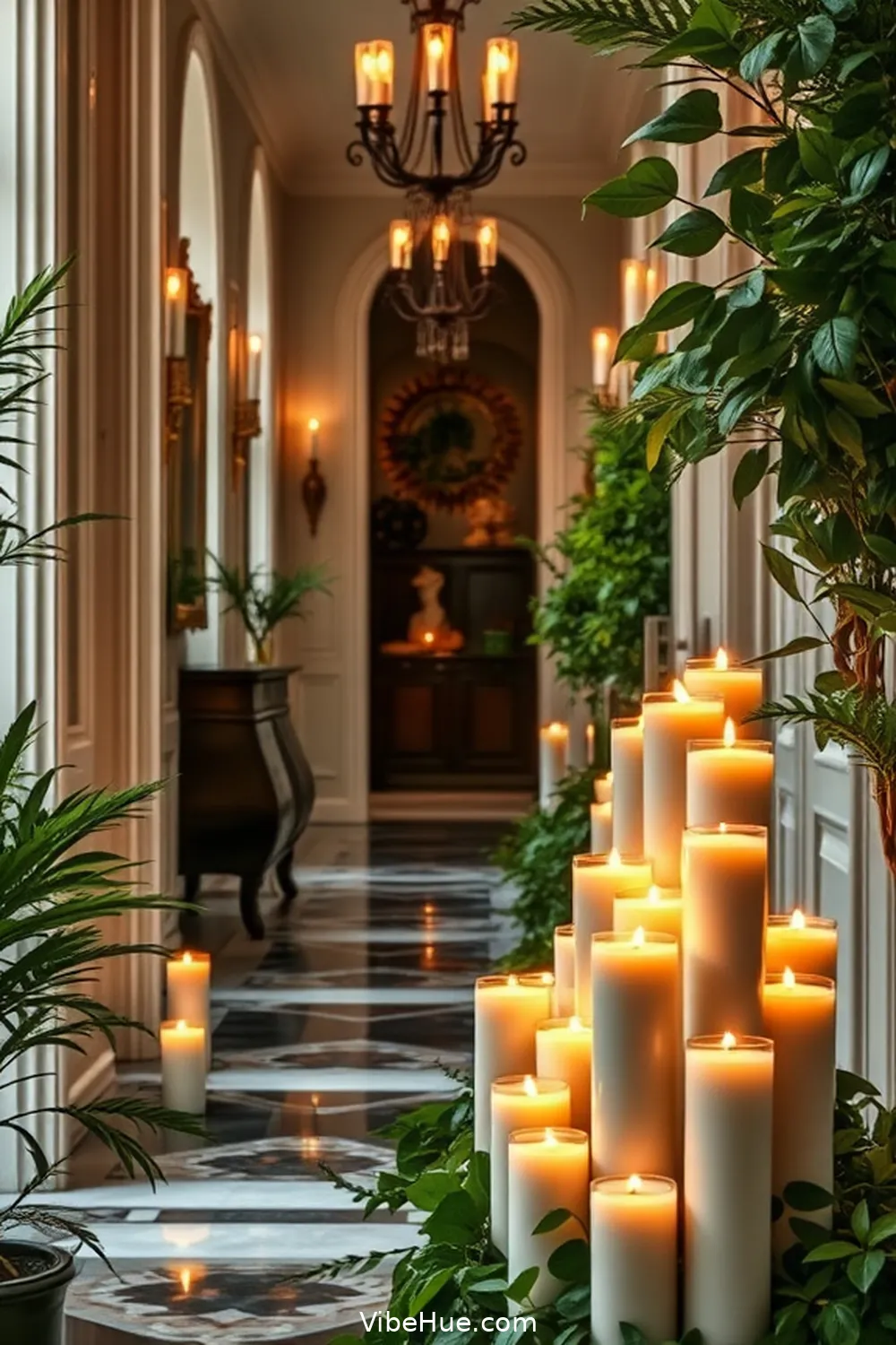 Use Aromatic Candles to Enhance the Ambiance for 22 Contemporary Holiday Hallway Ideas for Your Home Style