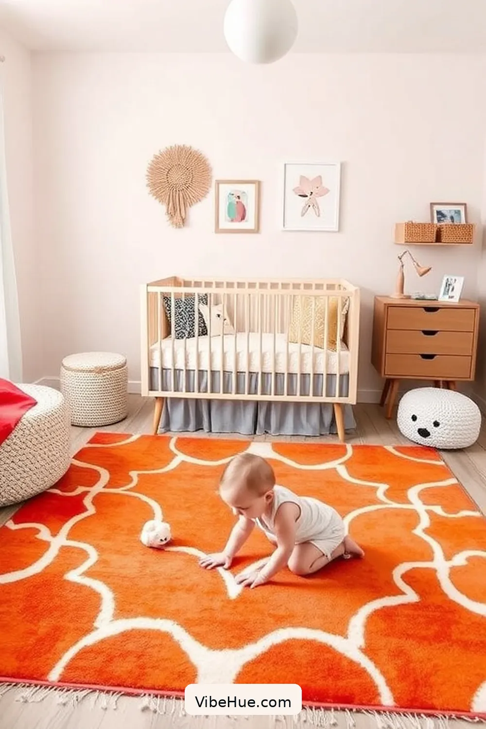 22 Contemporary Style Ideas for a Holiday Nursery 19 18. Incorporate a Statement Rug for 22 Contemporary Style Ideas for a Holiday Nursery