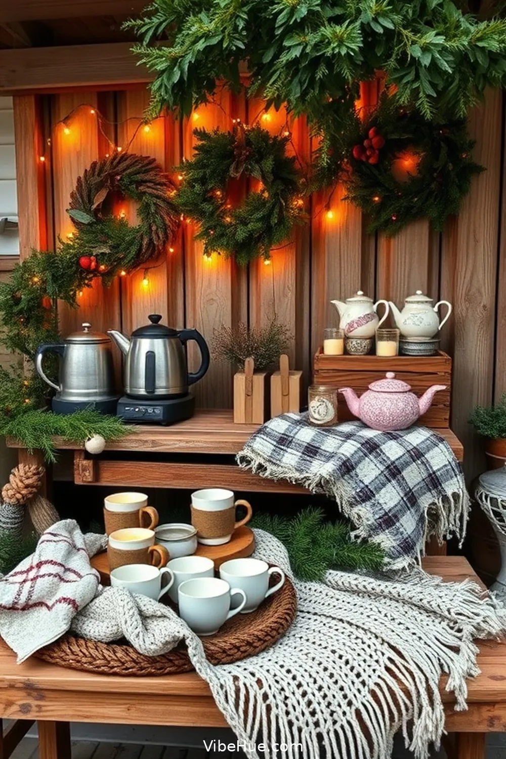 Add a Coffee or Hot Cocoa Bar for 22 Essential Tips for Bohemian Winter Outdoor Patio Style