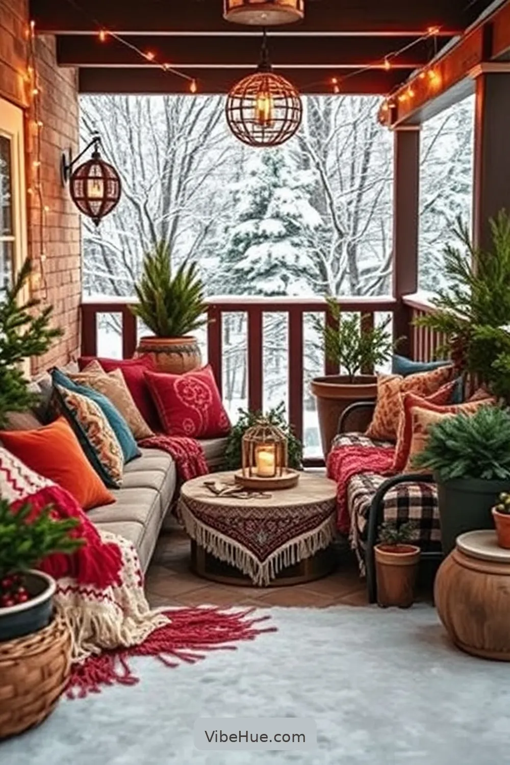 Decorate With Seasonal Accents for 22 Essential Tips for Bohemian Winter Outdoor Patio Style