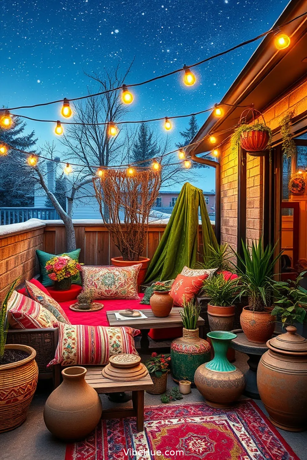 Experiment With Colorful Accents for 22 Essential Tips for Bohemian Winter Outdoor Patio Style