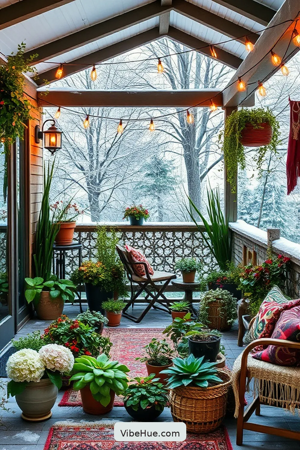 Incorporate Plants and Greenery for 22 Essential Tips for Bohemian Winter Outdoor Patio Style