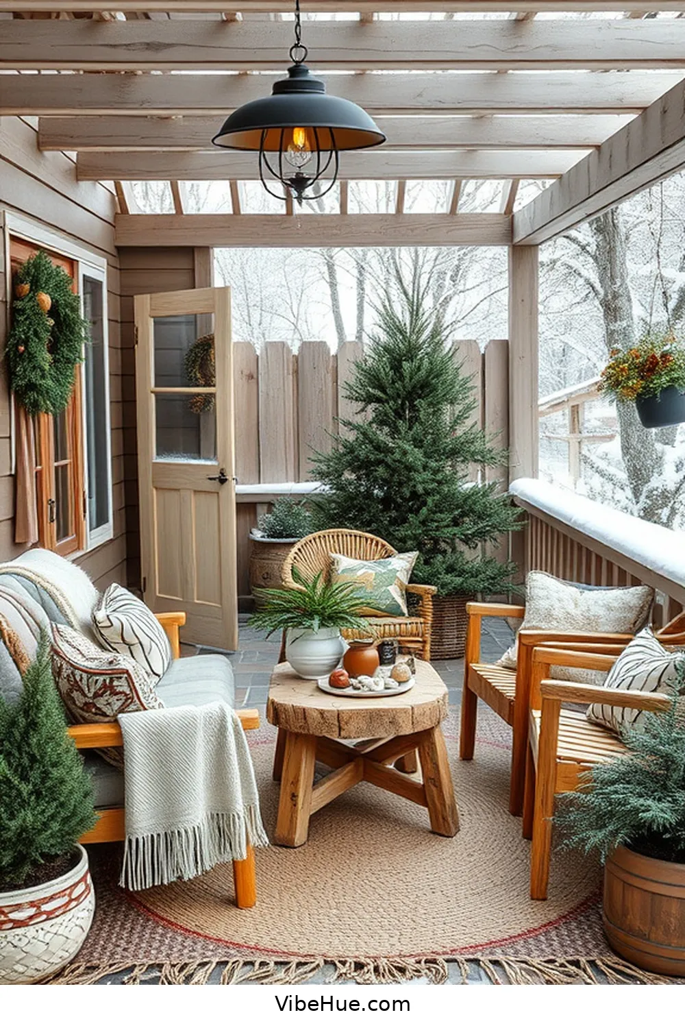 Use Natural Materials for 22 Essential Tips for Bohemian Winter Outdoor Patio Style