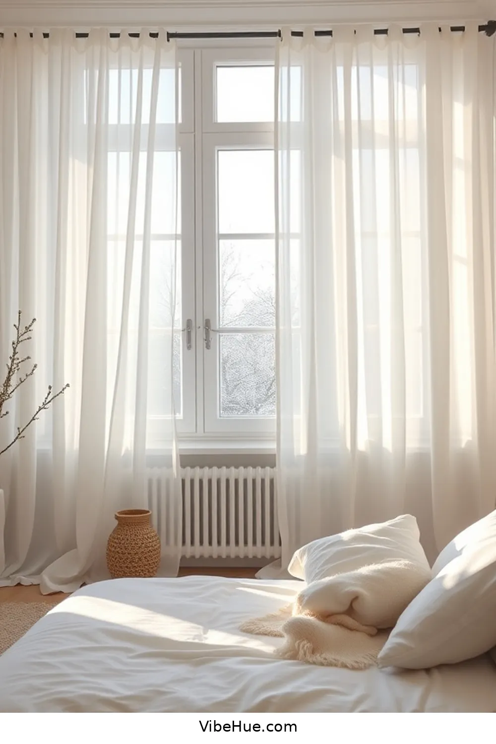 22 Essential Tips for a Minimalist Style Winter Bedroom 17 Opt for Simple Window Treatments for 22 Essential Tips for a Minimalist Style Winter Bedroom