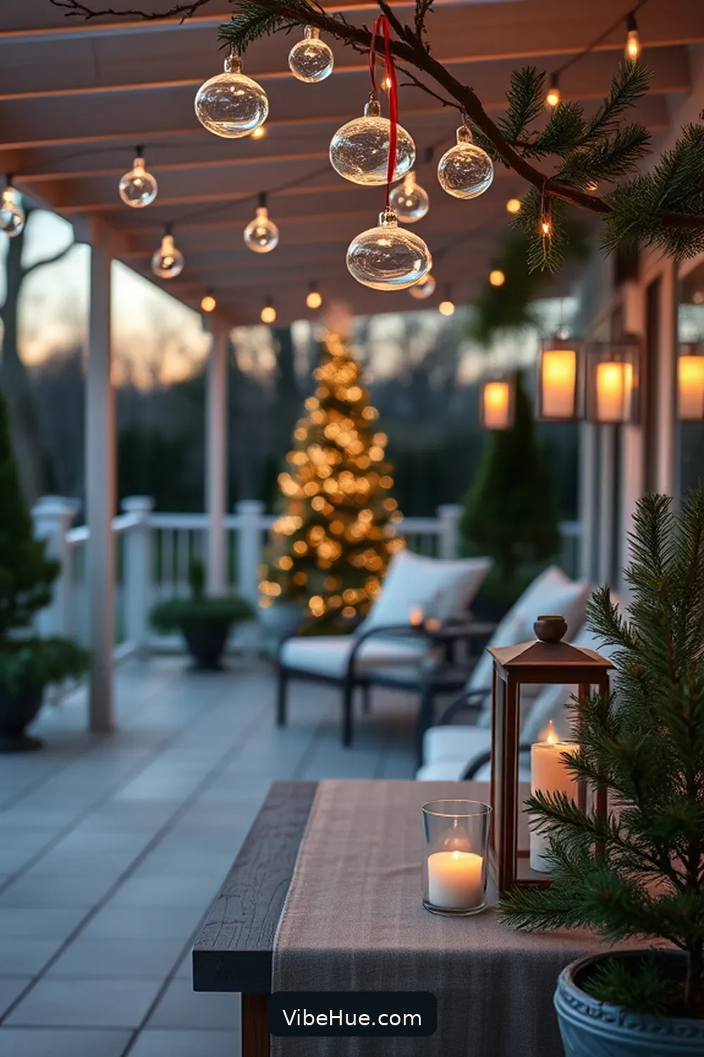 Add Subtle Holiday Ornaments for 22 Minimalist Decor Ideas for Holiday Outdoor Patio Style