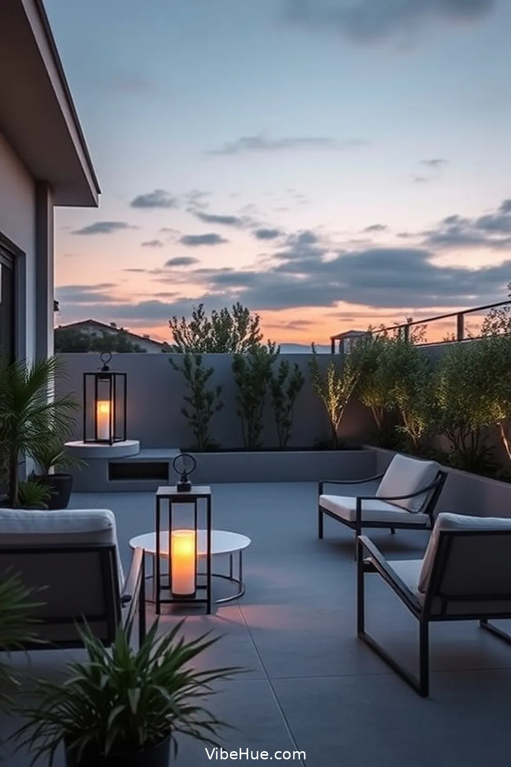Choose Elegant Outdoor Lanterns for 22 Minimalist Decor Ideas for Holiday Outdoor Patio Style