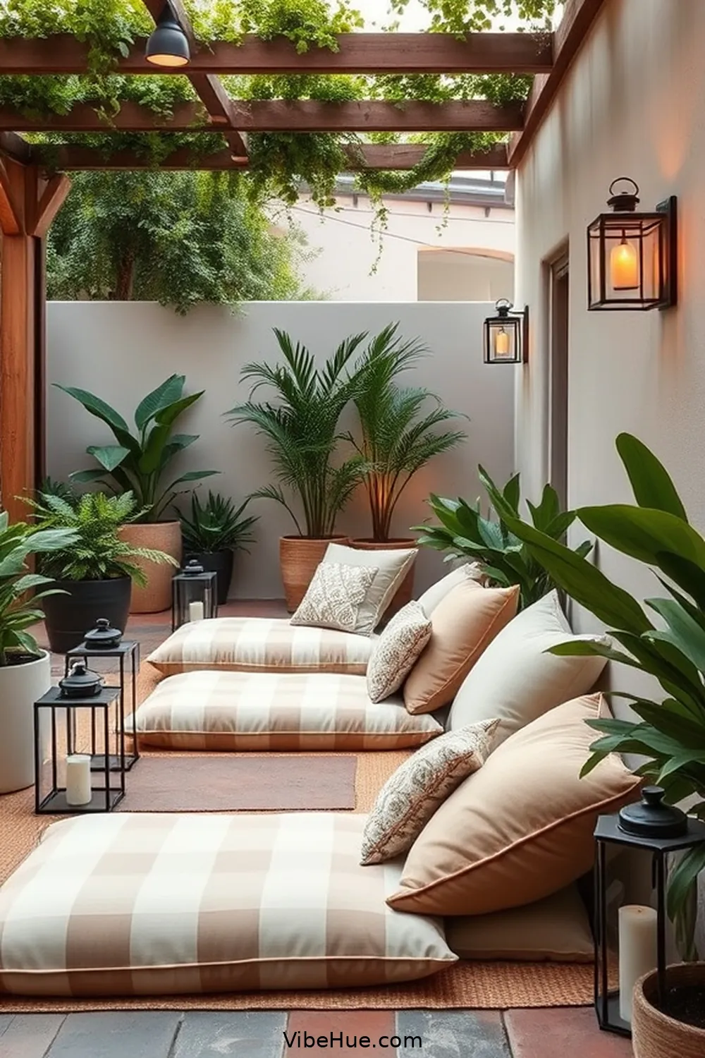 Create Zones With Floor Cushions for 22 Minimalist Decor Ideas for Holiday Outdoor Patio Style