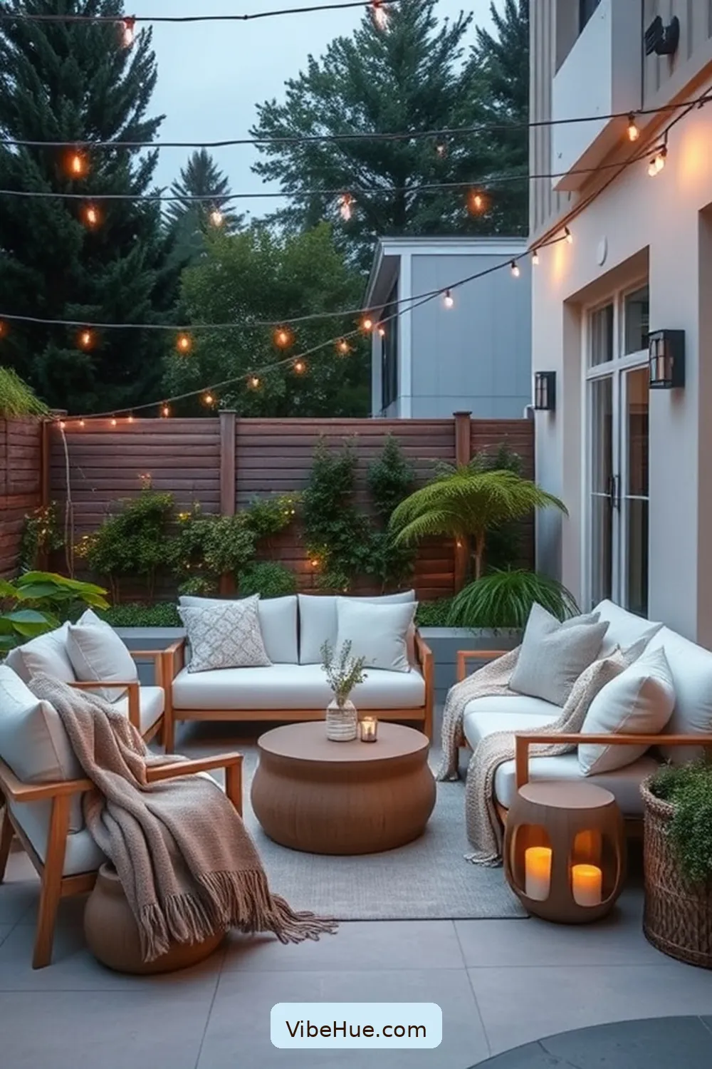 Create a Cozy Seating Arrangement for 22 Minimalist Decor Ideas for Holiday Outdoor Patio Style