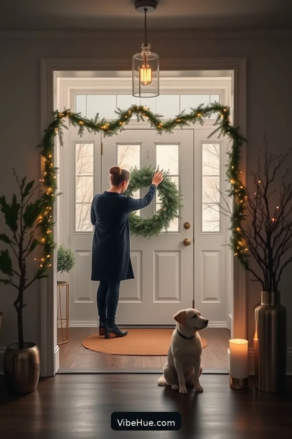 22 Minimalist Style Ideas for a Holiday Garage 6 Create a Festive Entryway for 22 Minimalist Style Ideas for a Holiday Garage