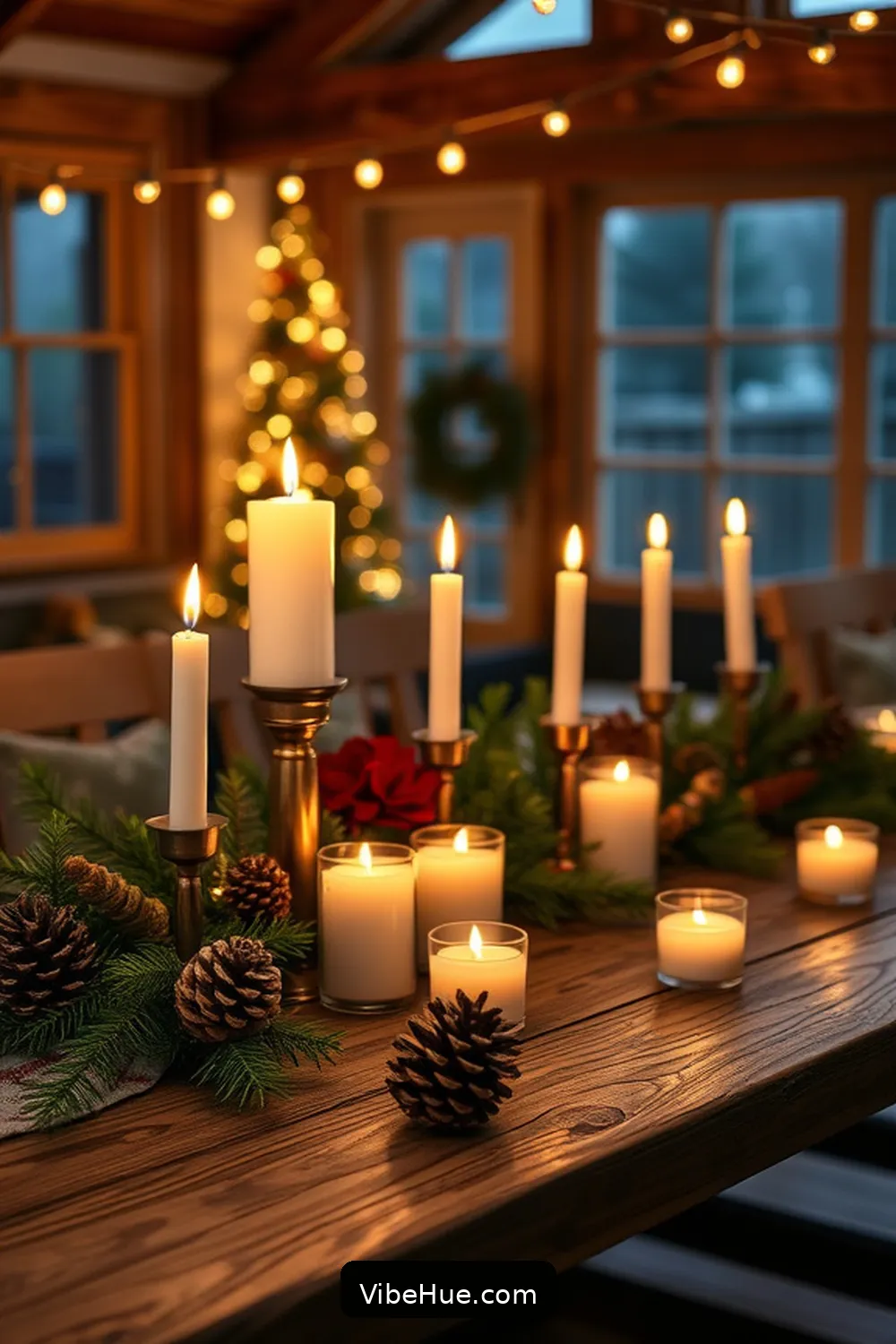 22 Tips for a Holiday Outdoor Patio in Modern Farmhouse Style 20 Display Holiday-Scented Candles for 22 Tips for a Holiday Outdoor Patio in Modern Farmhouse Style
