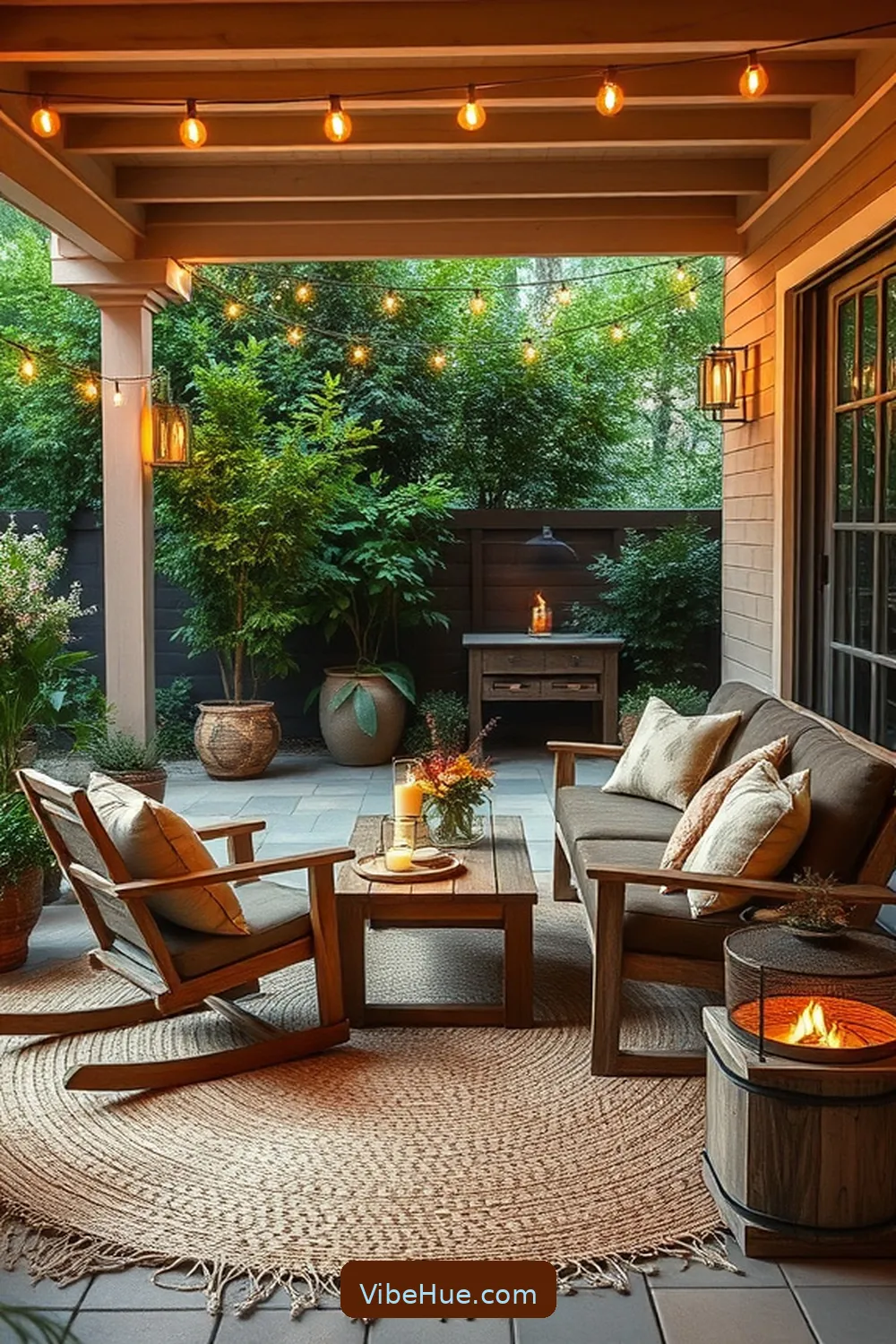 22 Tips for a Holiday Outdoor Patio in Modern Farmhouse Style 14 Install an Outdoor Rug for 22 Tips for a Holiday Outdoor Patio in Modern Farmhouse Style