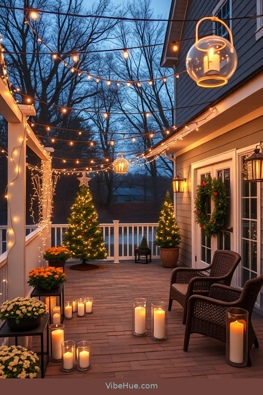 22 Tips for a Holiday Outdoor Patio in Modern Farmhouse Style 7 Utilize Festive Lighting for 22 Tips for a Holiday Outdoor Patio in Modern Farmhouse Style