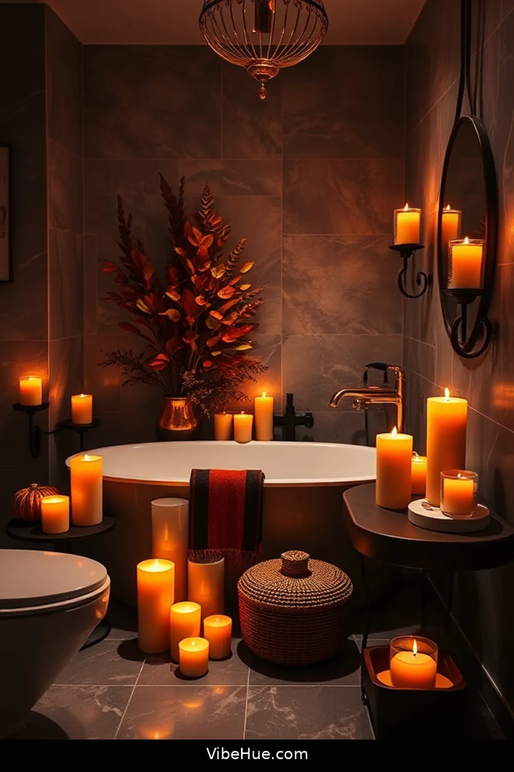 Decorate With Candles for 22 Ways to Achieve Fall Bathroom Modern Glam Style