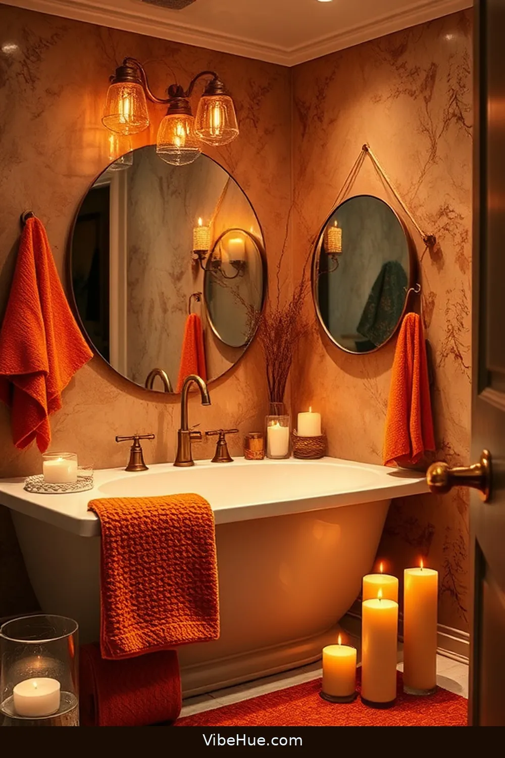 Embrace Warm Color Palettes for 22 Ways to Achieve Fall Bathroom Modern Glam Style