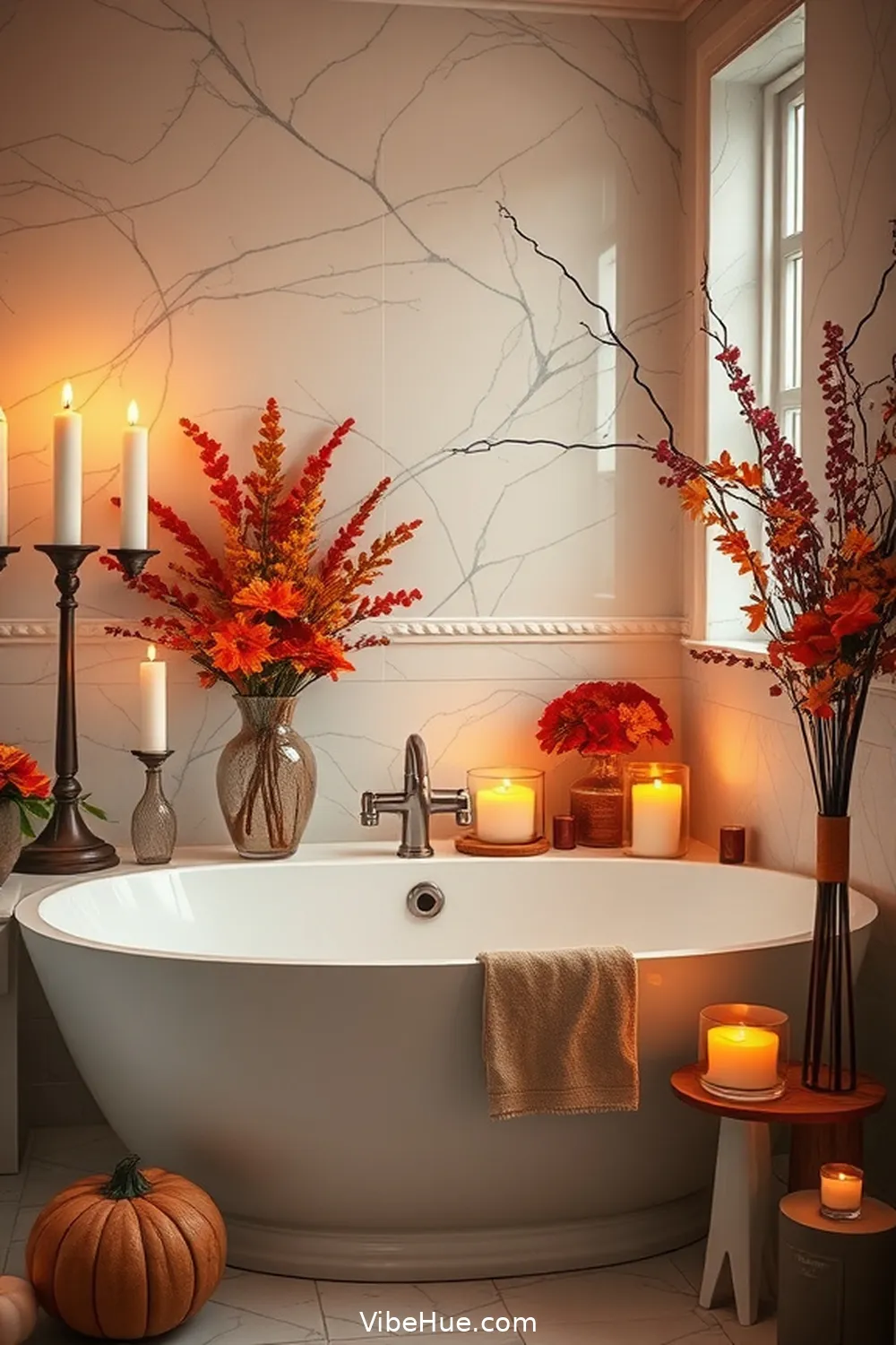 Include Seasonal Scents for 22 Ways to Achieve Fall Bathroom Modern Glam Style