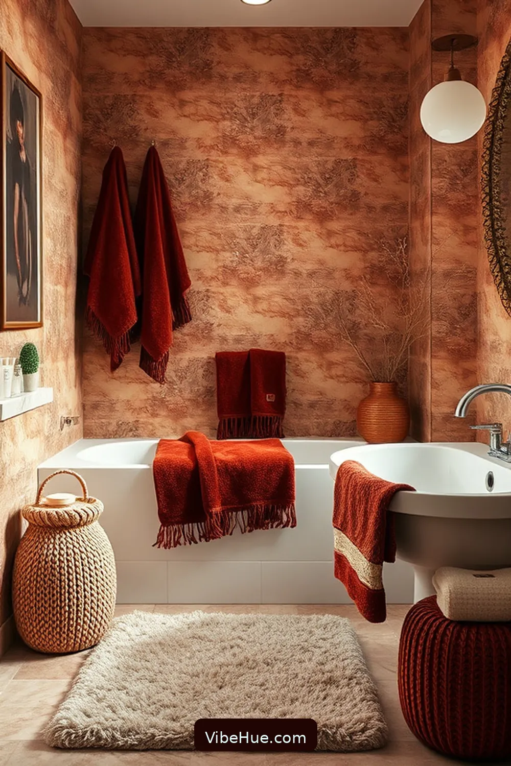 Use Plush Textiles for 22 Ways to Achieve Fall Bathroom Modern Glam Style