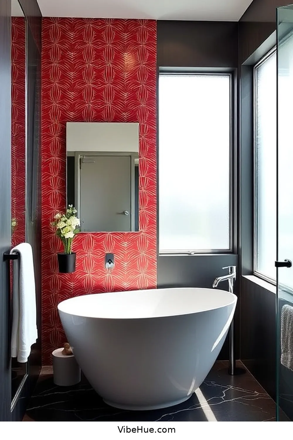 Create an Accent Wall for 22 Ways to Achieve a Contemporary Style in Your Spring Bathroom