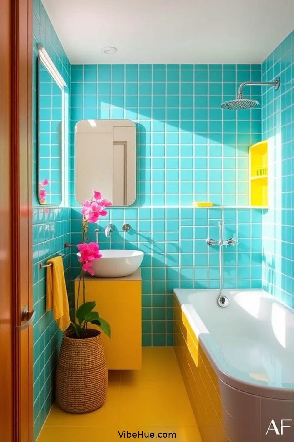 Incorporate Bright Colors for 22 Ways to Achieve a Contemporary Style in Your Spring Bathroom