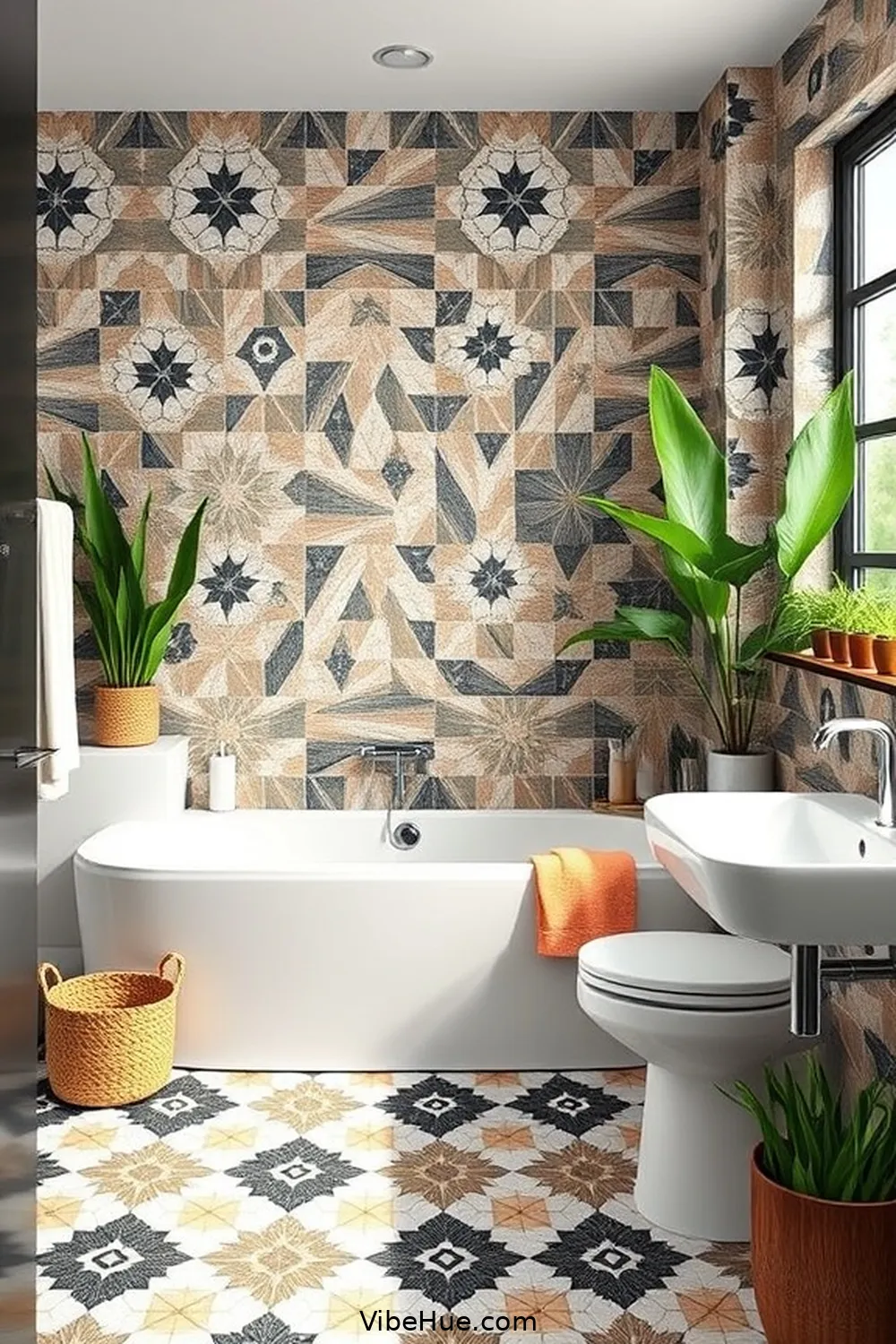 Use Geometric Patterns for 22 Ways to Achieve a Contemporary Style in Your Spring Bathroom
