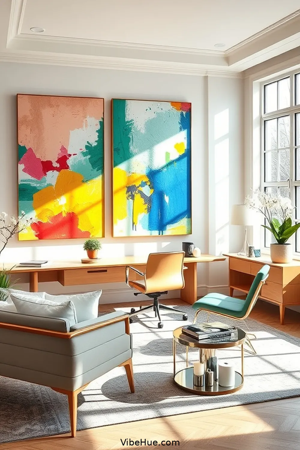 22 Ways to Create a Contemporary Style Spring Home Office 12 Choose Modern Art for 22 Ways to Create a Contemporary Style Spring Home Office