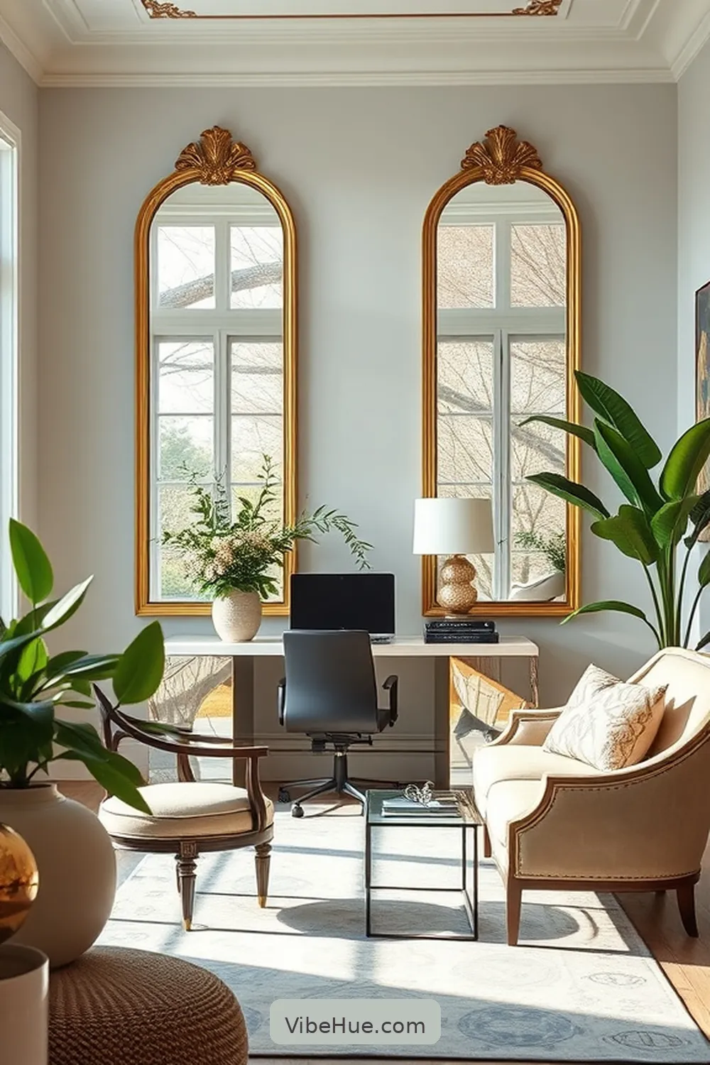 22 Ways to Create a Contemporary Style Spring Home Office 19 Use Mirrors for Depth for 22 Ways to Create a Contemporary Style Spring Home Office