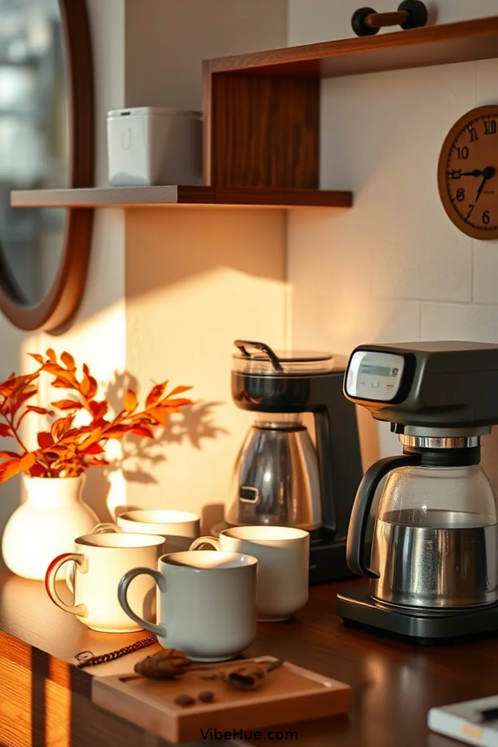 22 Ways to Create a Fall Home Office in Mid-Century Modern Style 23 Curate a Coffee Station for 22 Ways to Create a Fall Home Office in Mid-Century Modern Style
