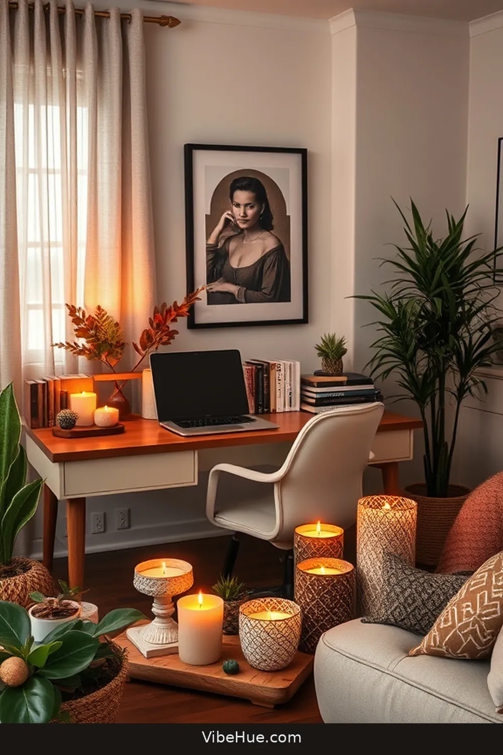 22 Ways to Create a Fall Home Office in Mid-Century Modern Style 19 Use Seasonal Scented Candles for 22 Ways to Create a Fall Home Office in Mid-Century Modern Style