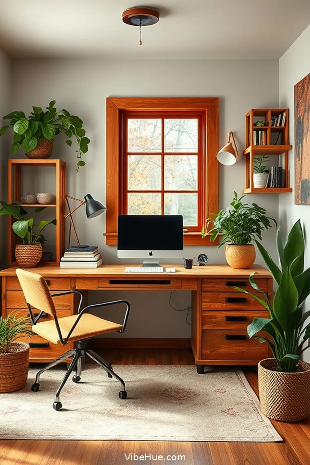 22 Ways to Create a Fall Home Office in Modern Farmhouse Style 20 Add a Touch of Metal Accents for 22 Ways to Create a Fall Home Office in Modern Farmhouse Style