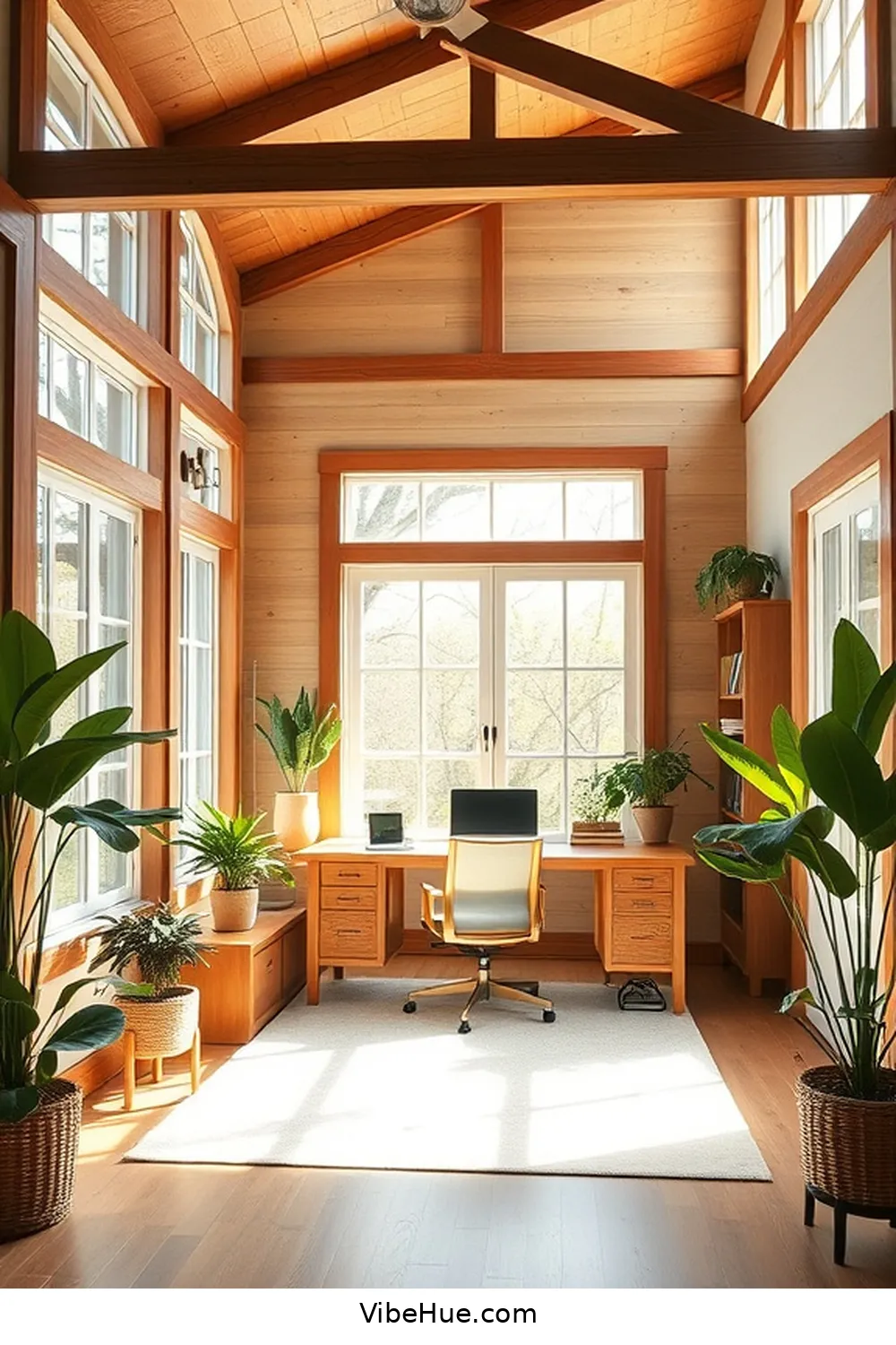 22 Ways to Create a Fall Home Office in Modern Farmhouse Style 23 Ensure Ample Natural Light for 22 Ways to Create a Fall Home Office in Modern Farmhouse Style