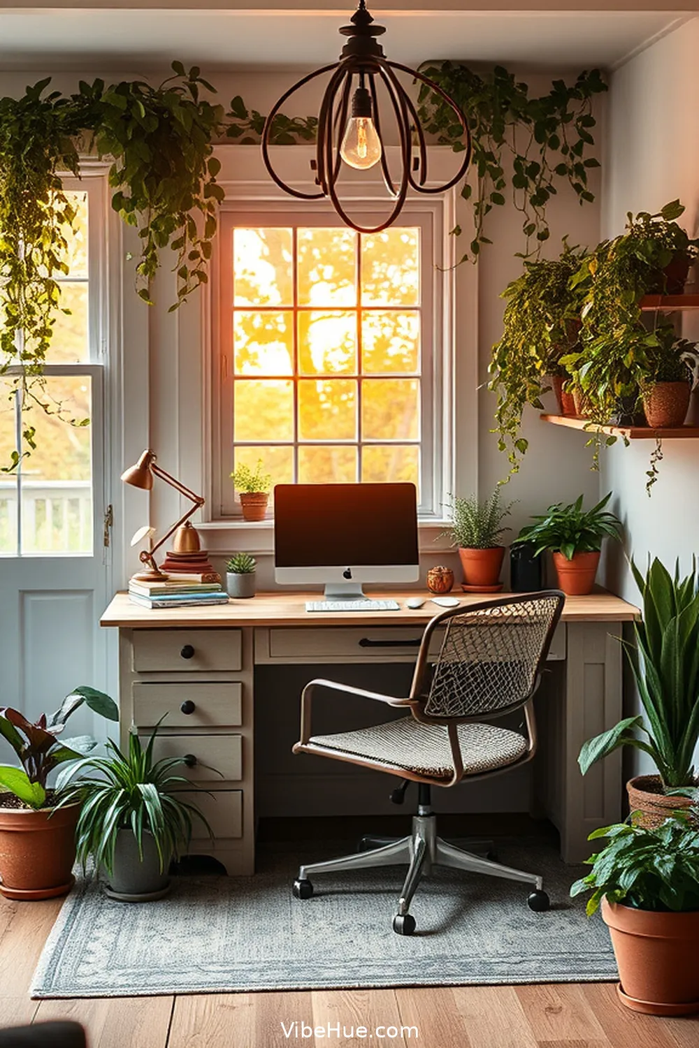 22 Ways to Create a Fall Home Office in Modern Farmhouse Style 15 Incorporate Greenery and Botanicals for 22 Ways to Create a Fall Home Office in Modern Farmhouse Style