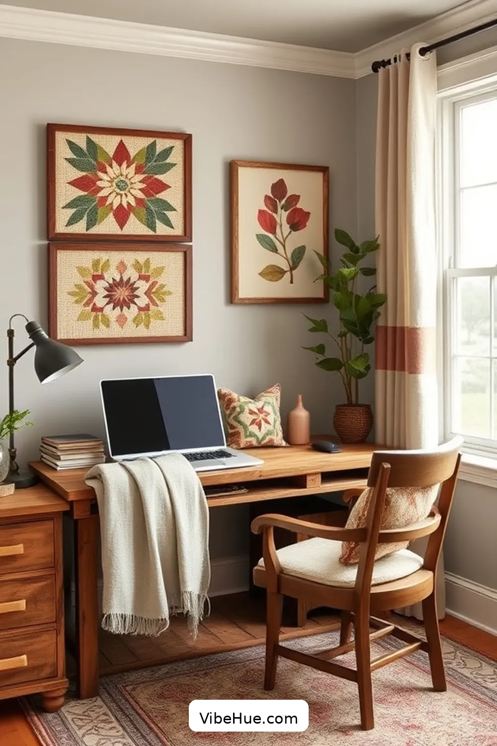 22 Ways to Create a Fall Home Office in Modern Farmhouse Style 9 Introduce Quilted Accents for 22 Ways to Create a Fall Home Office in Modern Farmhouse Style