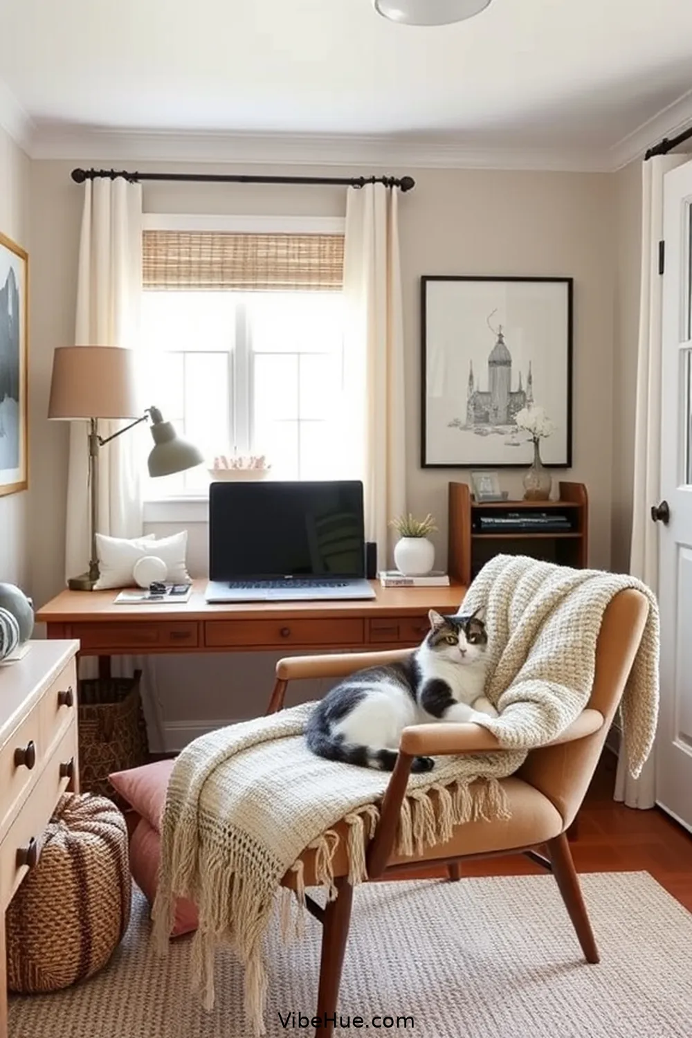 22 Ways to Create a Fall Home Office in Modern Farmhouse Style 18 Make Use of Soft Furnishings for 22 Ways to Create a Fall Home Office in Modern Farmhouse Style