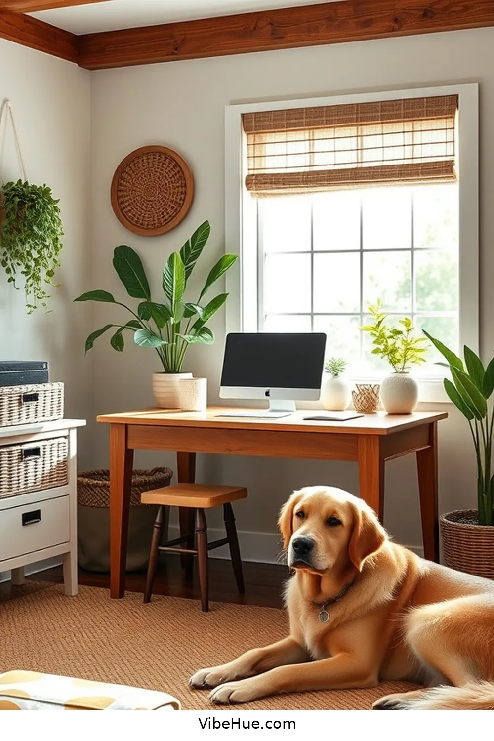 22 Ways to Create a Fall Home Office in Modern Farmhouse Style 3 Utilize Natural Materials for 22 Ways to Create a Fall Home Office in Modern Farmhouse Style