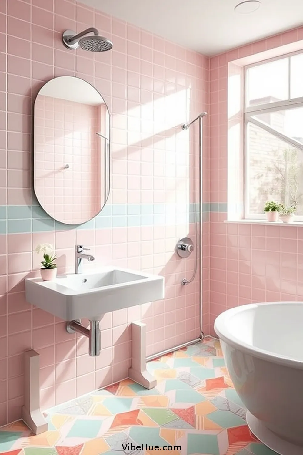 22 Ways to Create a Spring Bathroom in Mid-Century Modern Style 9 Choose Retro-Inspired Tiles for 22 Ways to Create a Spring Bathroom in Mid-Century Modern Style