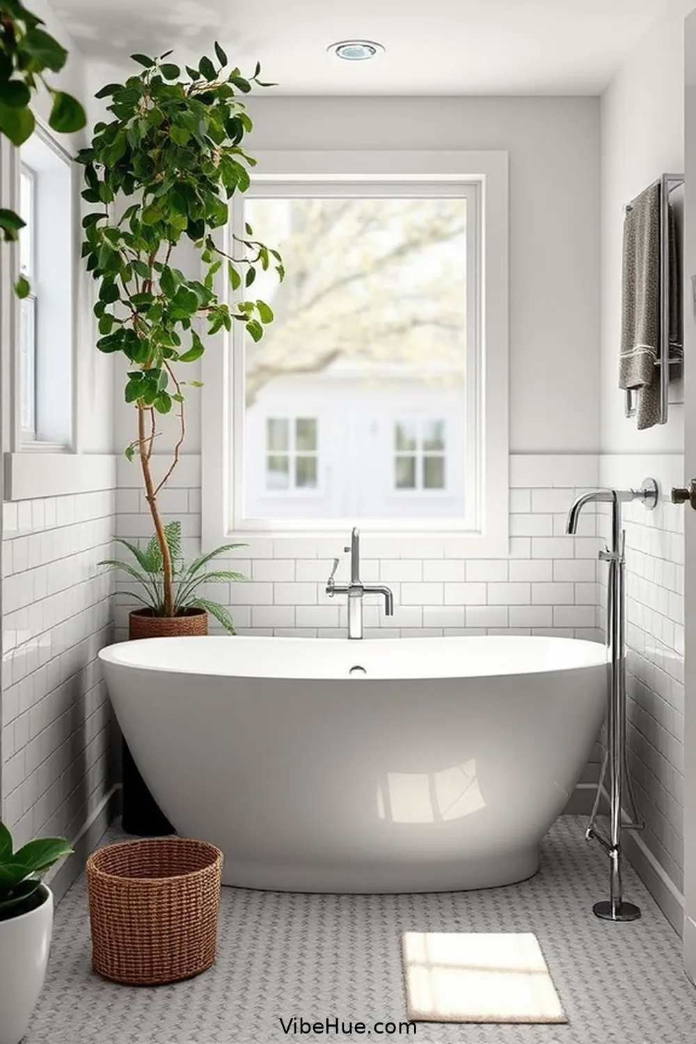 22 Ways to Create a Spring Bathroom in Mid-Century Modern Style 12 Select a Freestanding Bathtub for 22 Ways to Create a Spring Bathroom in Mid-Century Modern Style