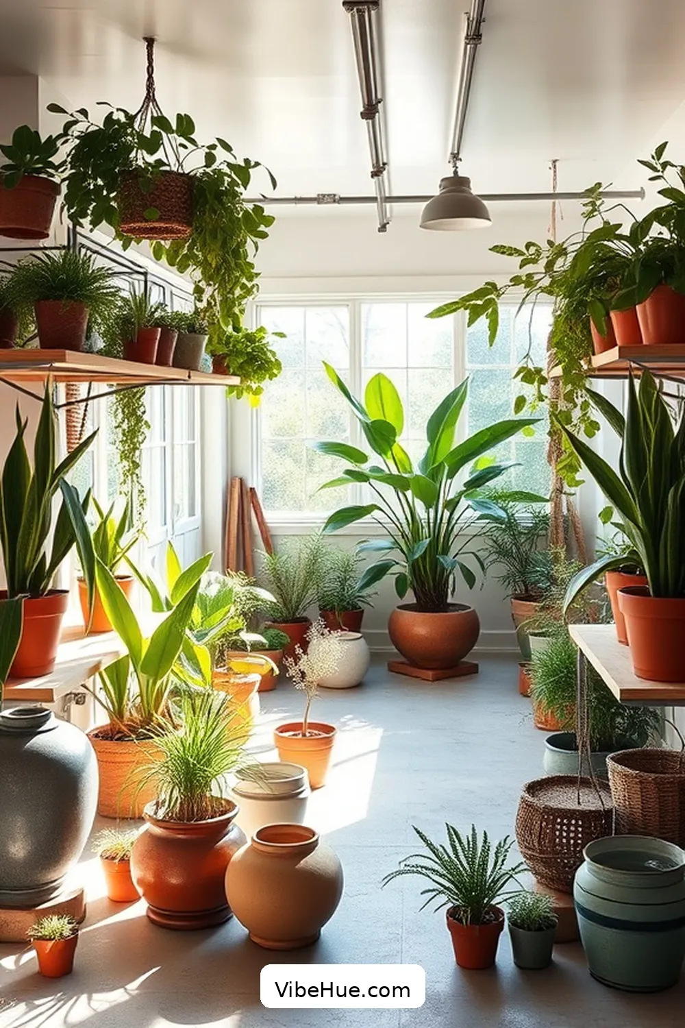 Enhance With Indoor Plants for 22 Ways to Create a Spring Garage in Modern Farmhouse Style