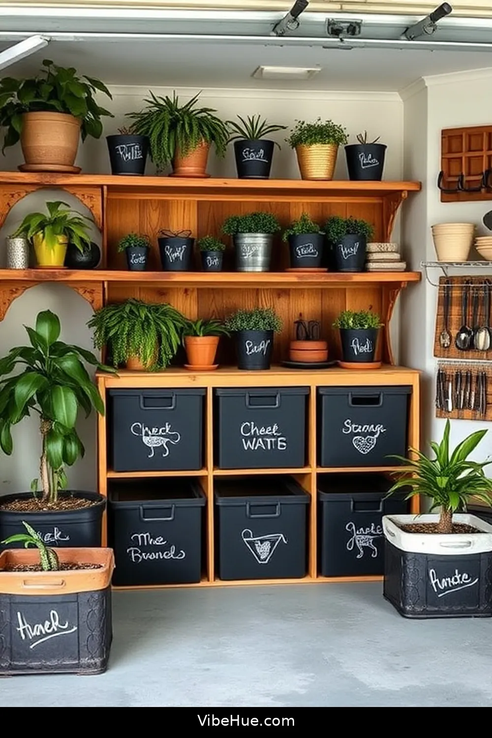 Use Chalkboard Paint for Labels for 22 Ways to Create a Spring Garage in Modern Farmhouse Style