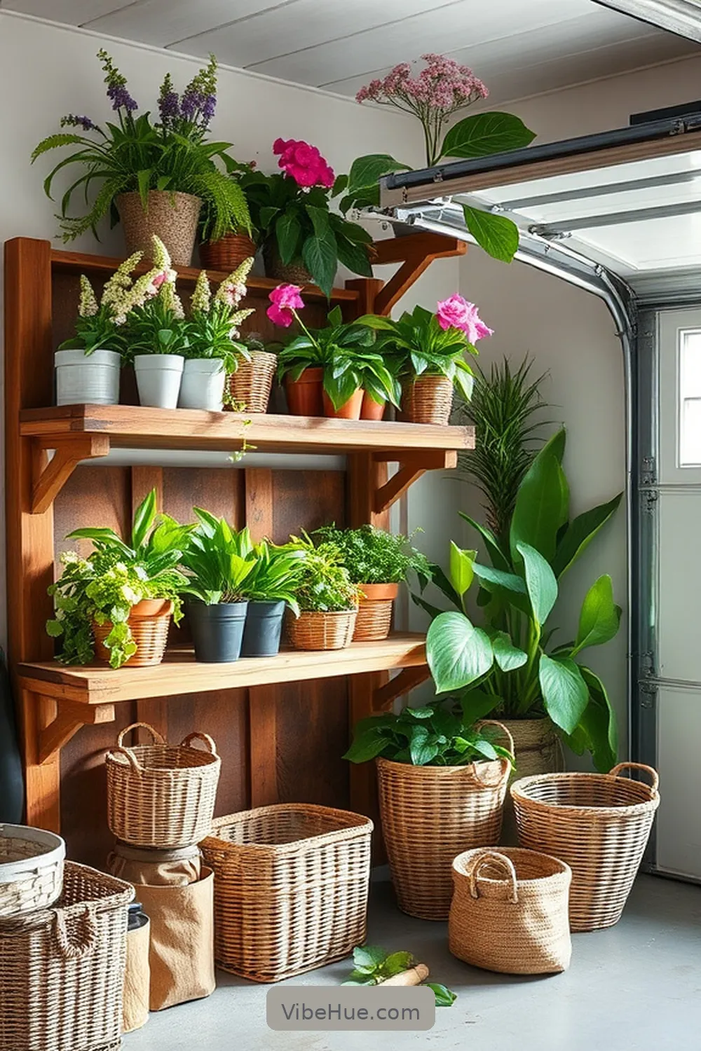 Use Reclaimed Wood for Storage Solutions for 22 Ways to Create a Spring Garage in Modern Farmhouse Style