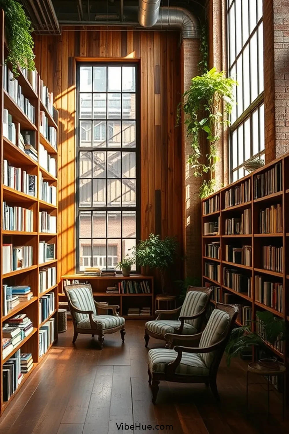 Integrate Reclaimed Wood Elements for 22 Ways to Create an Industrial Style Summer Library