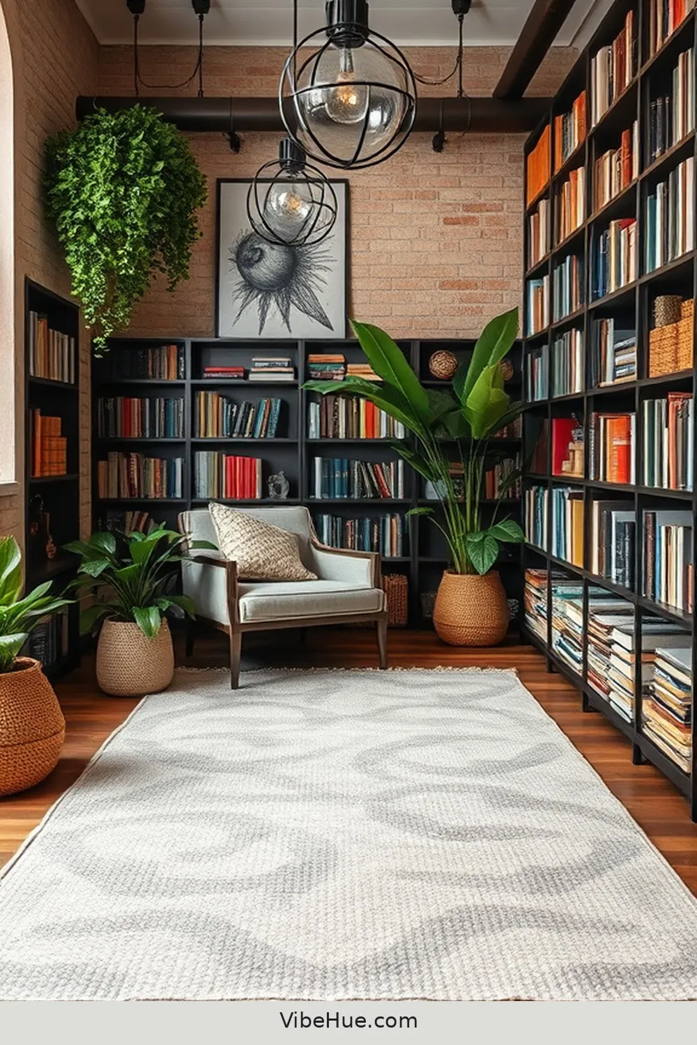 Make Use of Understated Rugs for 22 Ways to Create an Industrial Style Summer Library